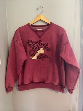 Fuzzy Stonewash Vintage Burgundy Crewneck Sweatshirt